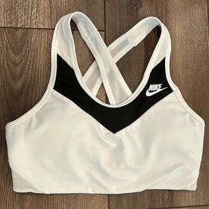 Nike White/Black Sports Bra